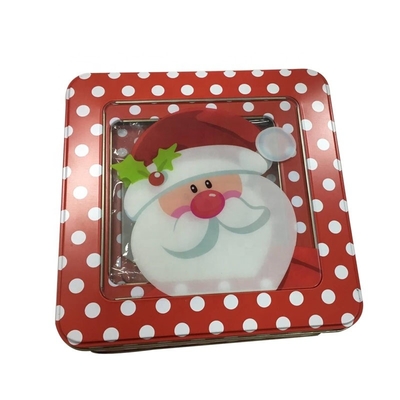 Китай Пустая подарочная коробка олова рождества квадратное печенье залуживает с праздником окна декоративным залуживает с крышками поставщик
