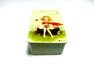 Китай Безшовная покрашенная коробка металла контейнеров конфеты олова квадратная для торта, Tinplate 0.23mm поставщик