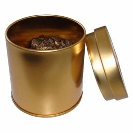Китай Золотистые контейнеры олова чая качества еды с крышкой, Dia 65 x 75mm поставщик