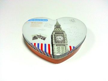 Китай Популярные контейнеры Tinplate коробки олова шоколада, серебряный цвет внутрь, форма сердца поставщик